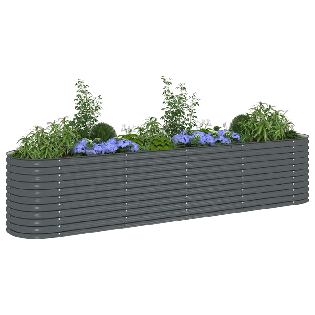 Garden Raised Bed 400x80x81 cm Galvanised Steel Grey