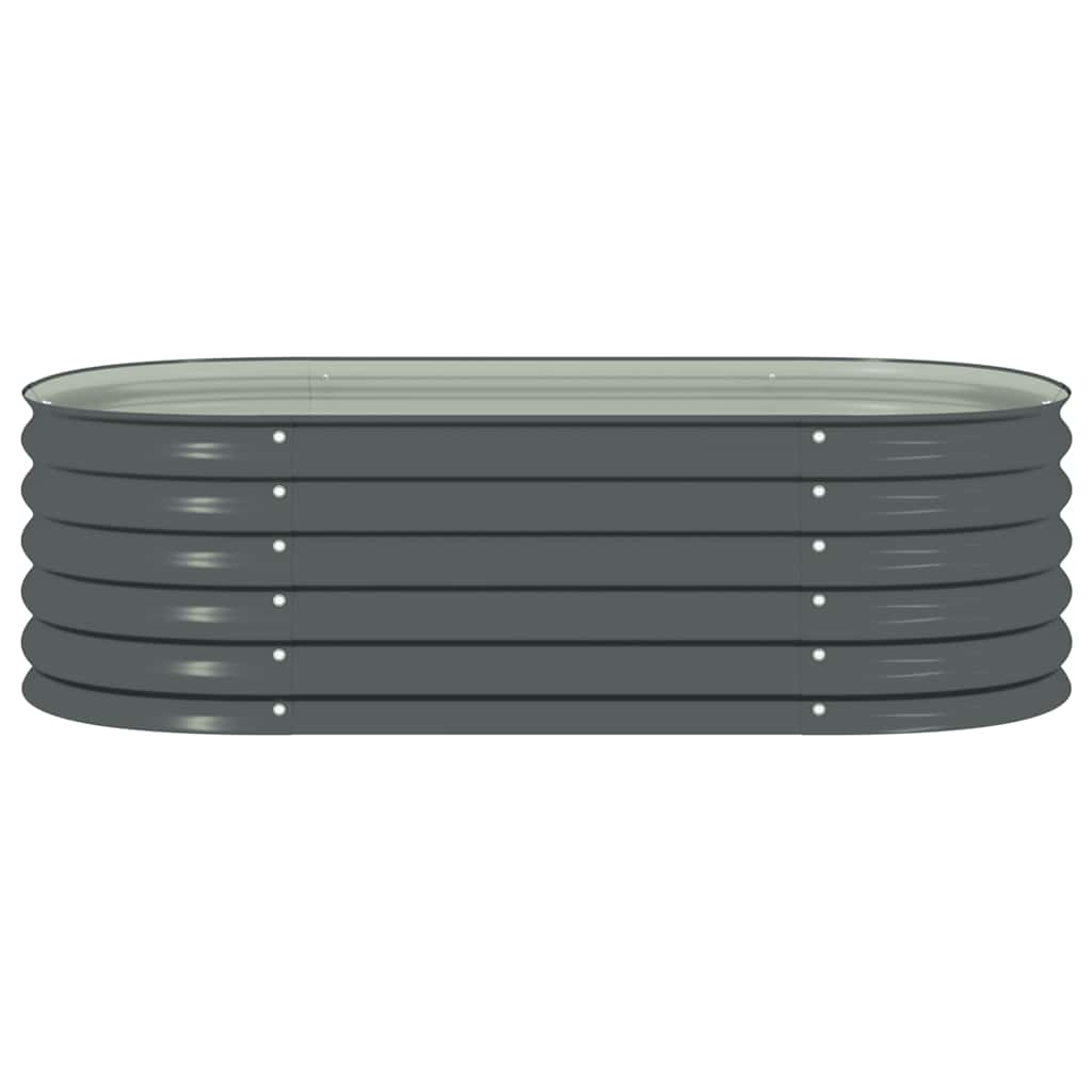 Garden Raised Bed 160x80x44 cm Galvanised Steel Grey