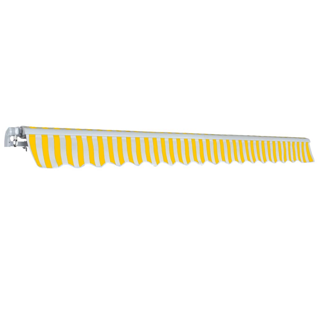 Folding Awning Manual Operated 400 cm Yellow/White