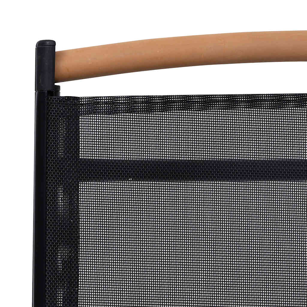 Folding Garden Chairs 4 pcs Aluminium and Textilene Black