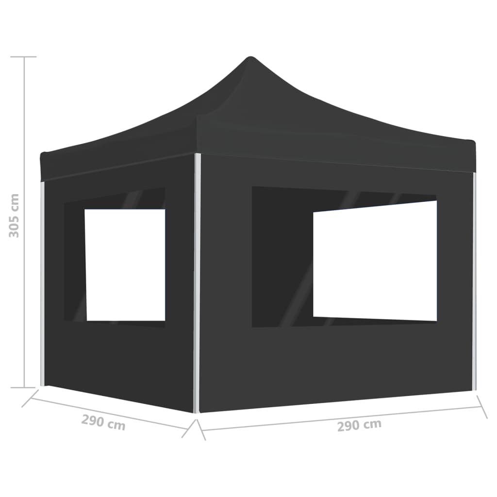 Professional Folding Party Tent with Walls Aluminium 3x3 m Anthracite