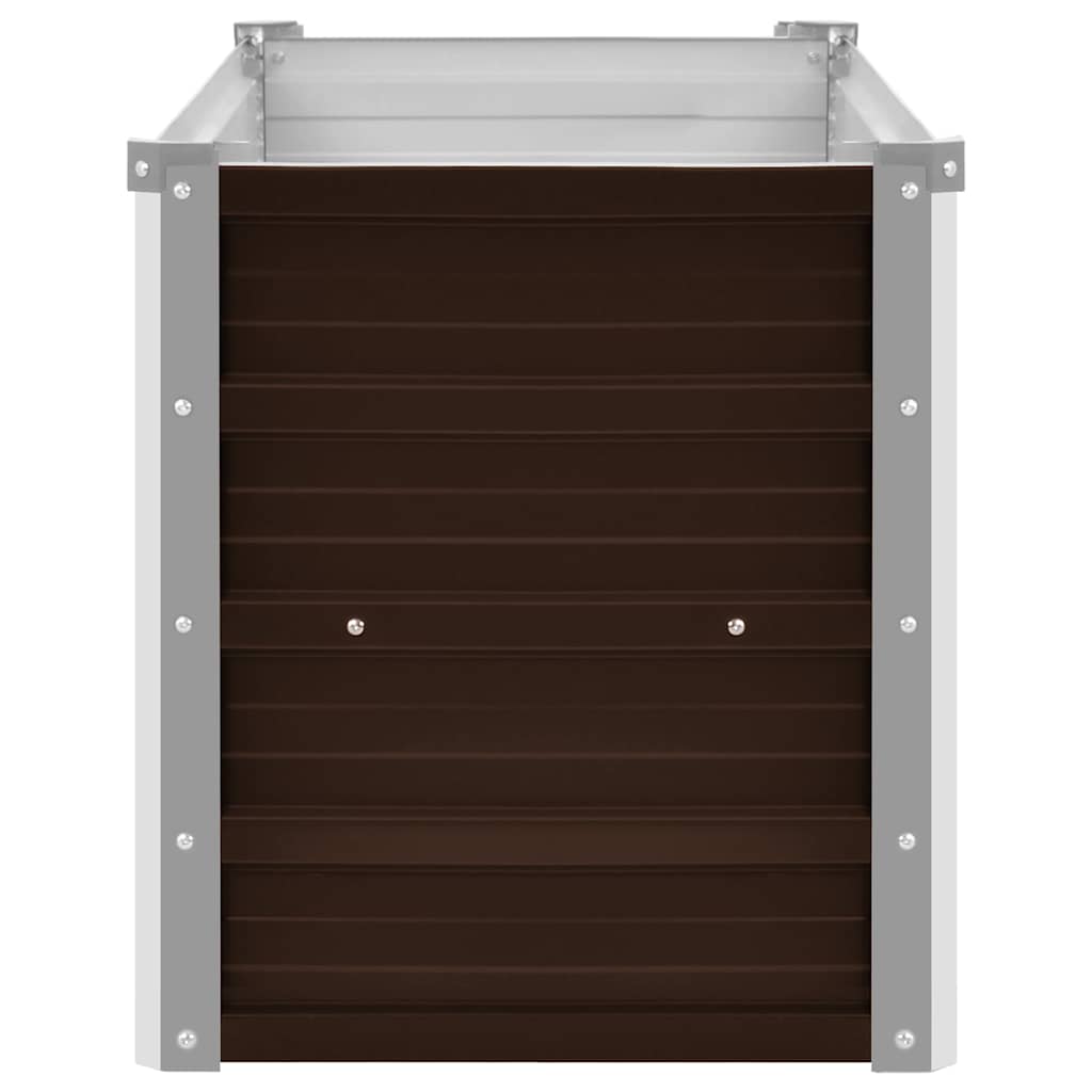 Garden Raised Bed Brown 100x40x45 cm Galvanised Steel