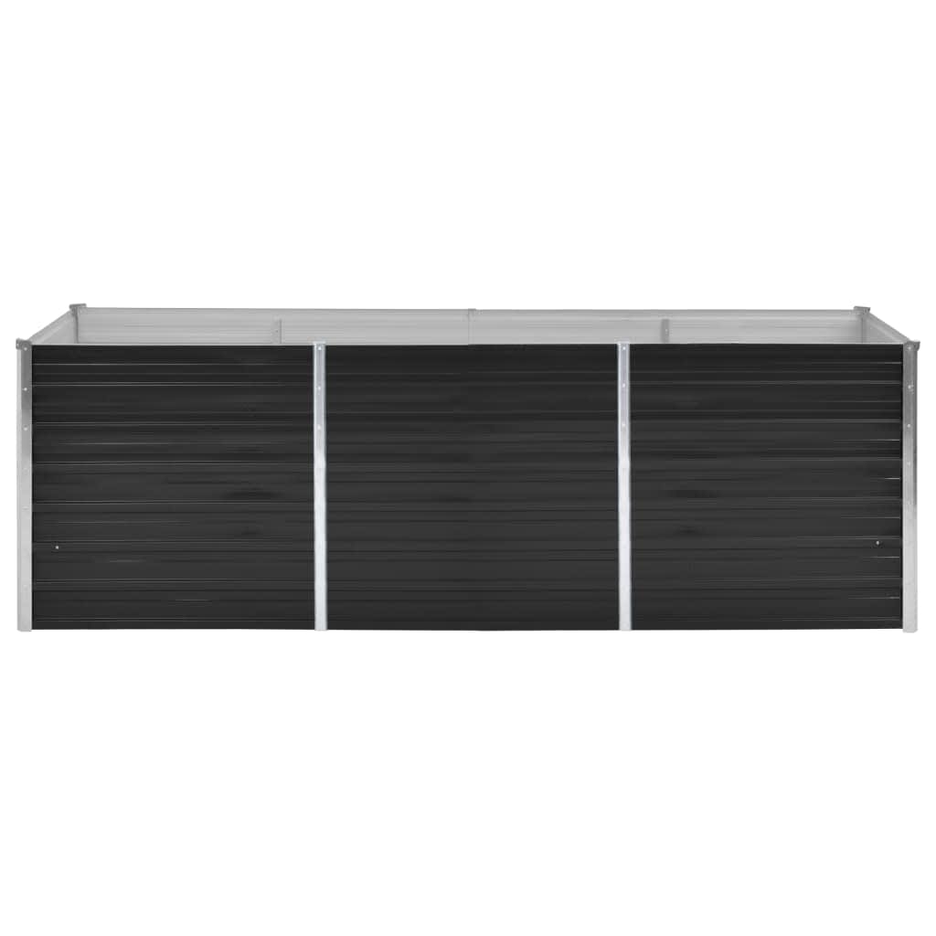 Garden Raised Bed Anthracite 240x80x77 cm Galvanised Steel