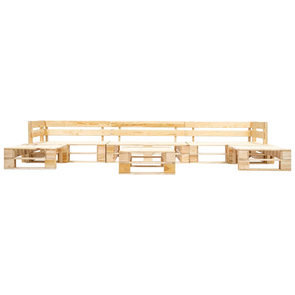 6 Piece Garden Pallet Lounge Set Natural Wood