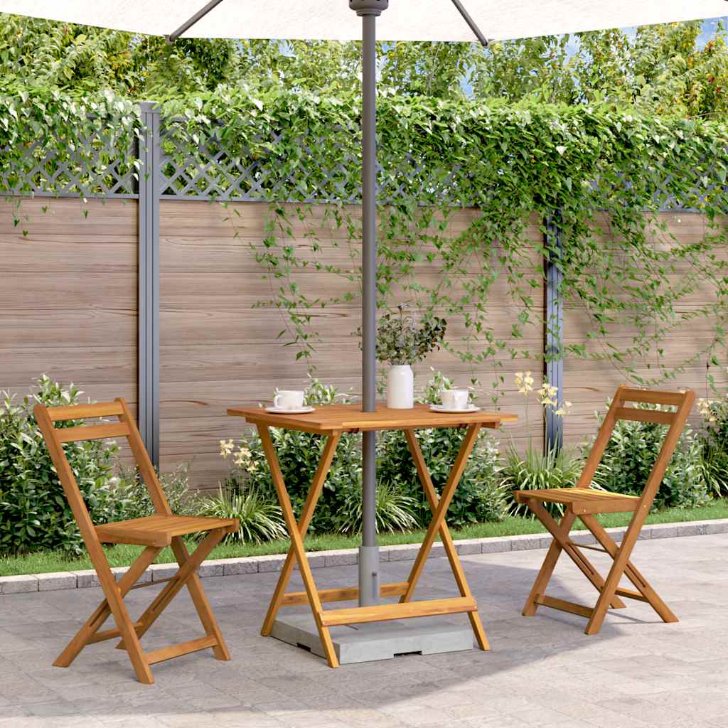 Folding Garden Table 70x70x75 cm Solid Acacia Wood