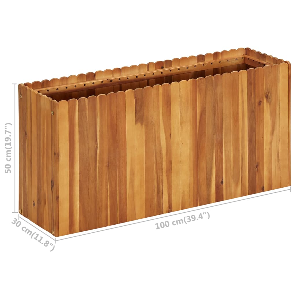 Garden Raised Bed 100x30x50 cm Solid Acacia Wood