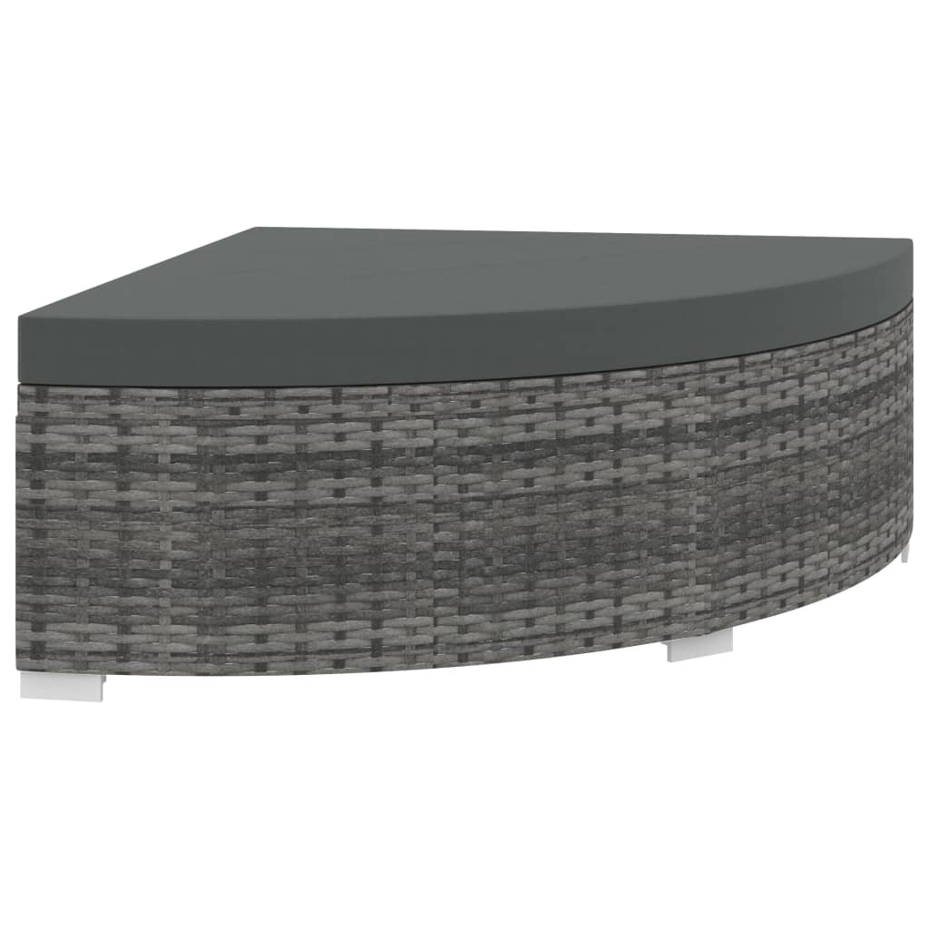 6 Piece Garden Lounge Set with Cushions Poly Rattan Grey