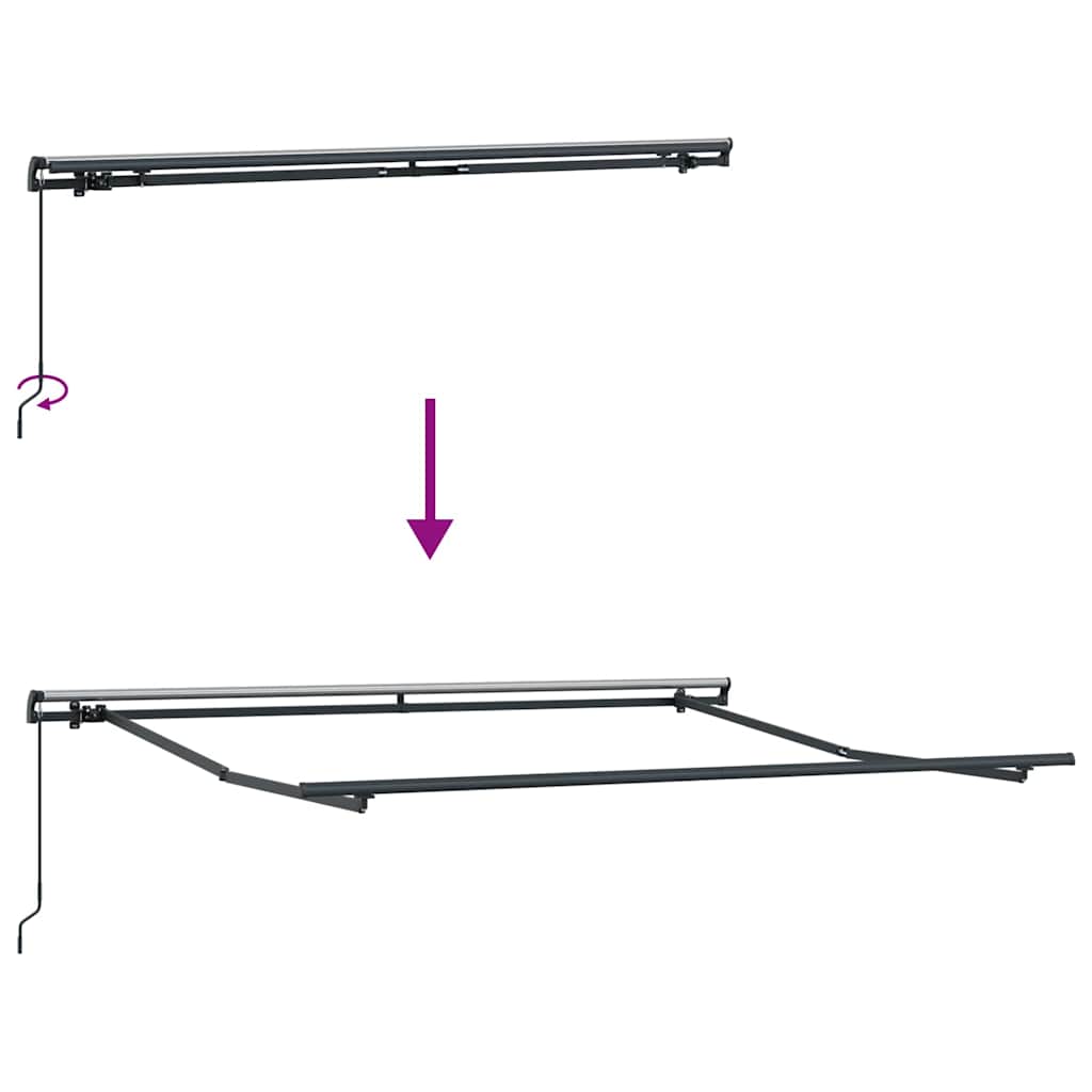 Awning Frame Manual Anthracite 3.5 x 2.5 m Aluminium