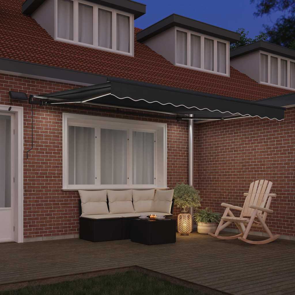 Awning with Manual Anthracite 3 x 2.5 m Metal
