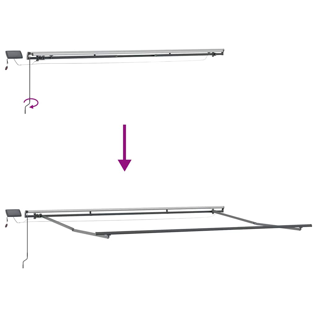 Awning with Manual Anthracite 4.5 x 2.5 m Metal
