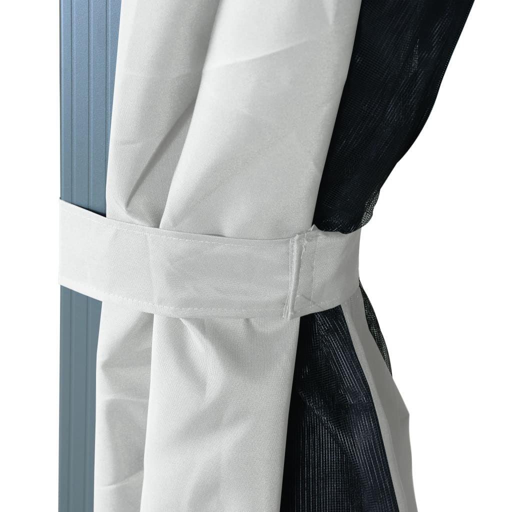 Gazebo with Curtain 400 x 300 cm Cream Aluminium