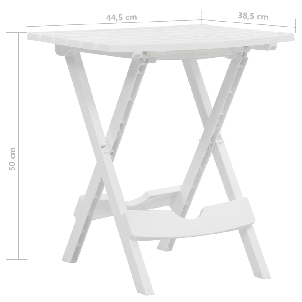 Folding Garden Table 45.5x38.5x50 cm White