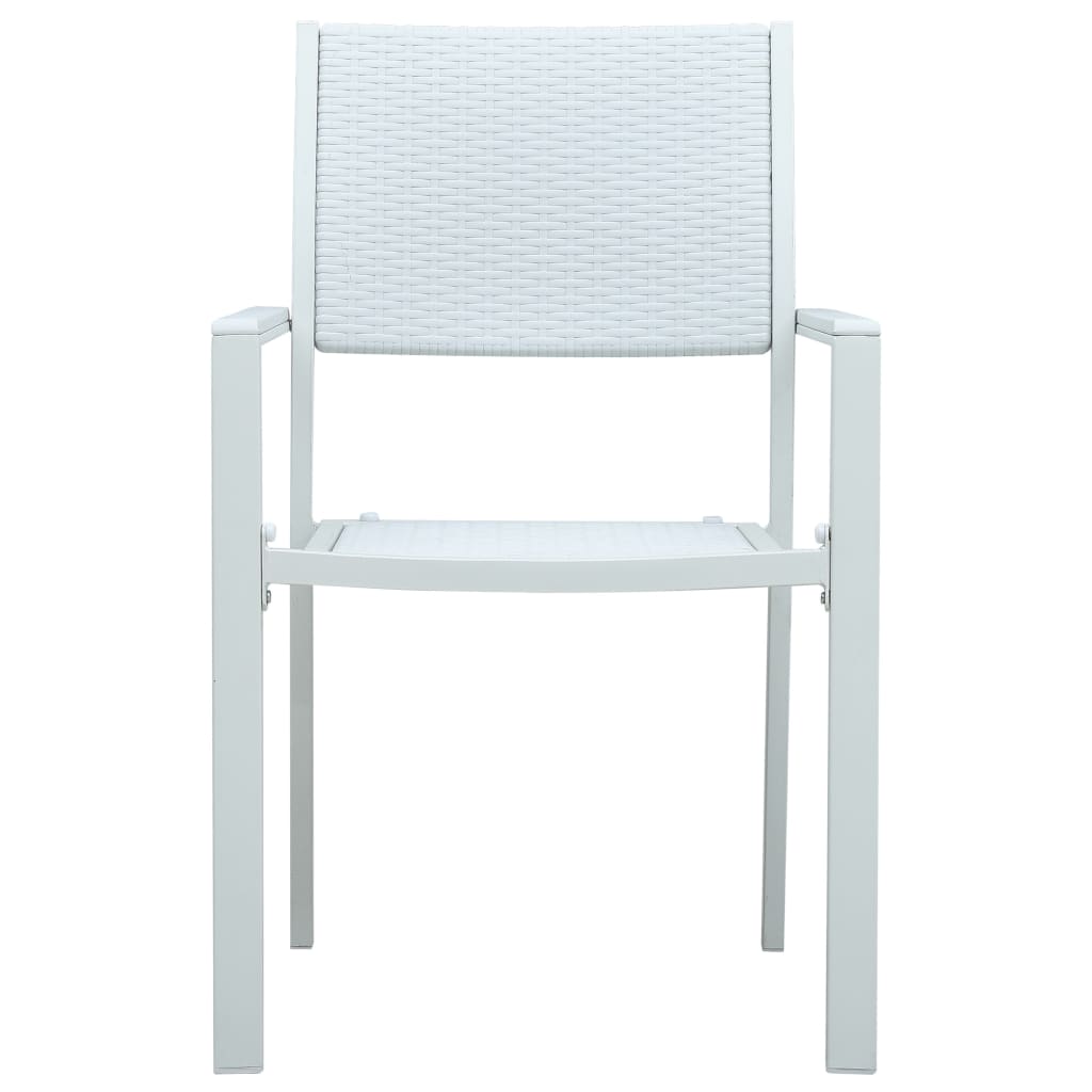 Garden Chairs 4 pcs White Plastic Rattan Look