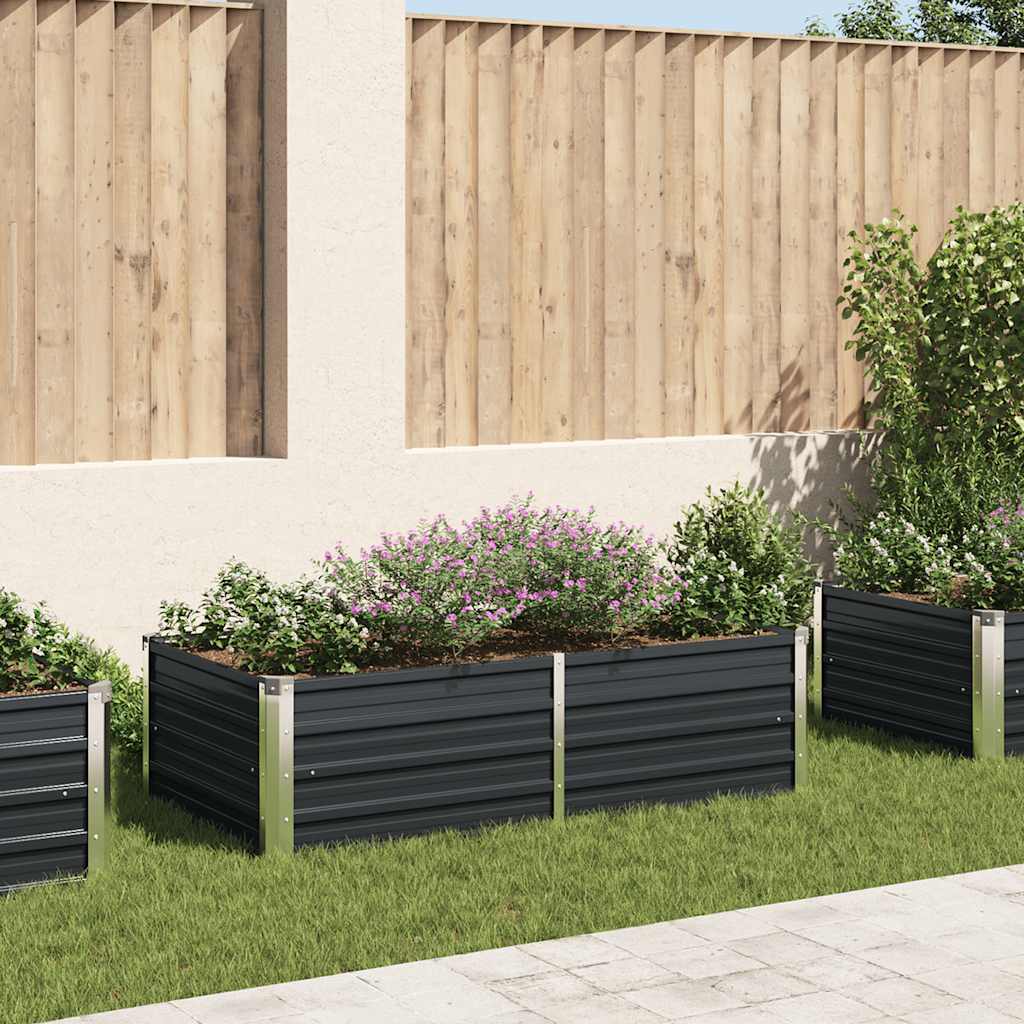 Raised Garden Bed 160x80x45 cm Galvanised Steel Anthracite
