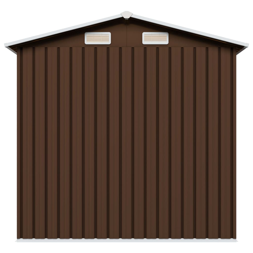 Garden Storage Shed Brown 204x132x186 cm Steel
