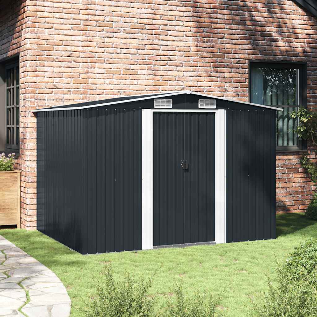 Garden Storage Shed Anthracite Steel 257x205x178 cm