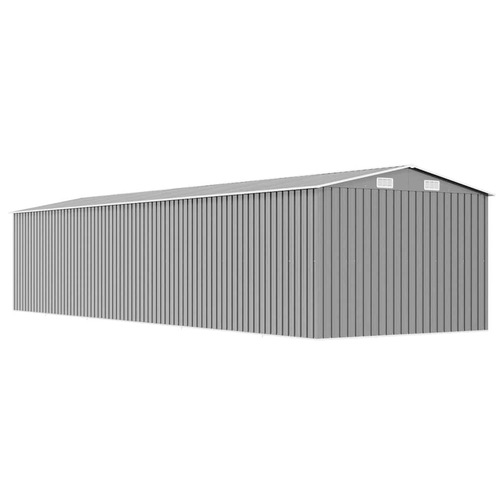 Garden Shed Grey 257x990x181 cm Galvanised steel