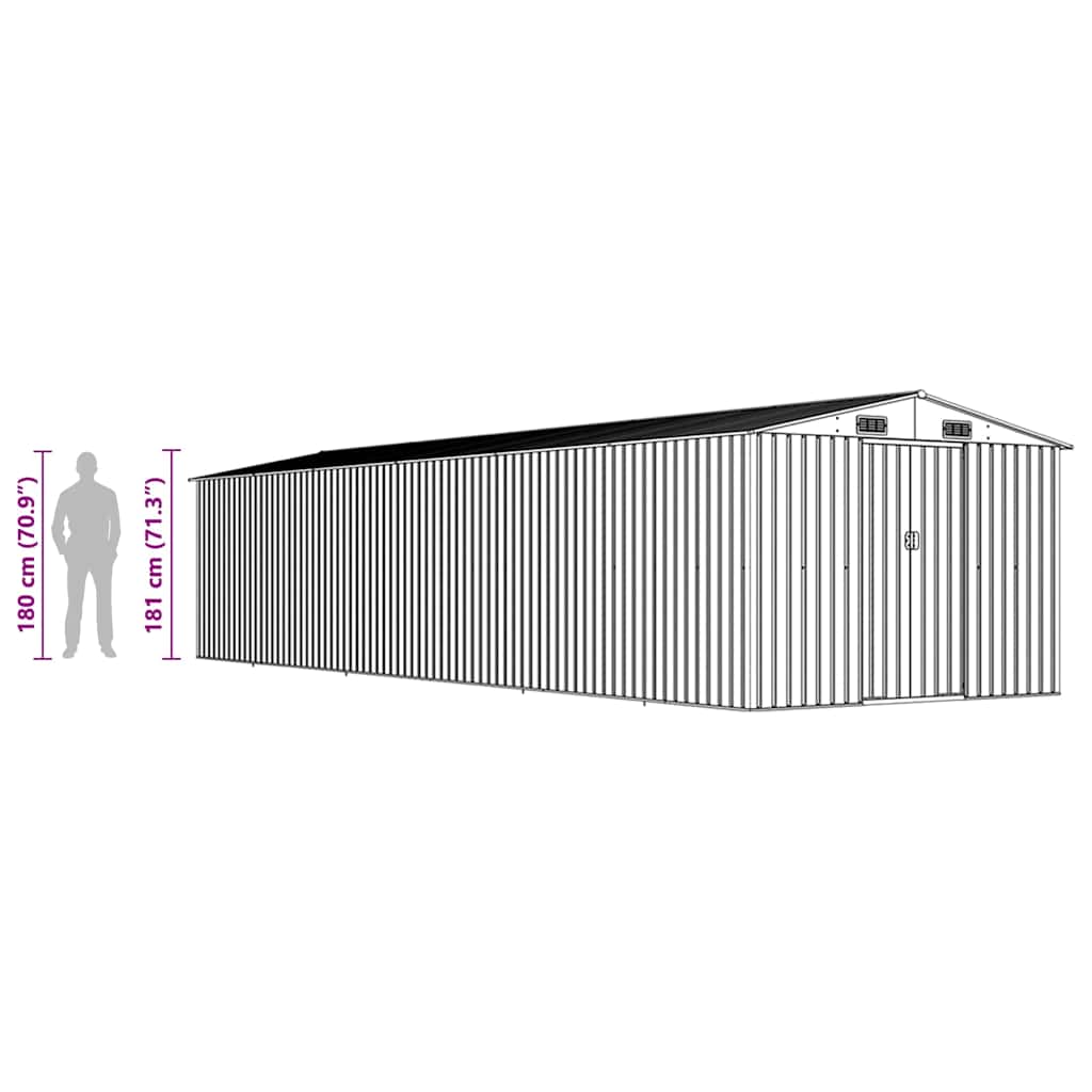 Garden Shed Anthracite 257x990x181 cm Galvanised steel