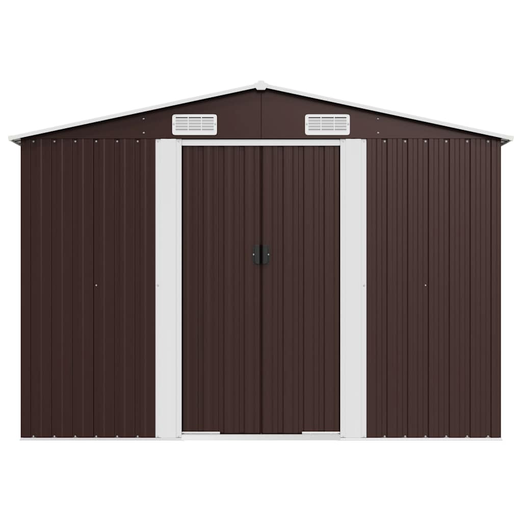 Garden Shed Brown 257x990x181 cm Galvanised steel