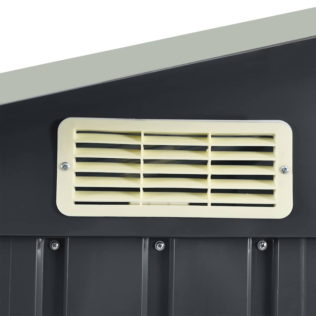 Garden Shed with Rack Anthracite 205x130x183 cm Iron