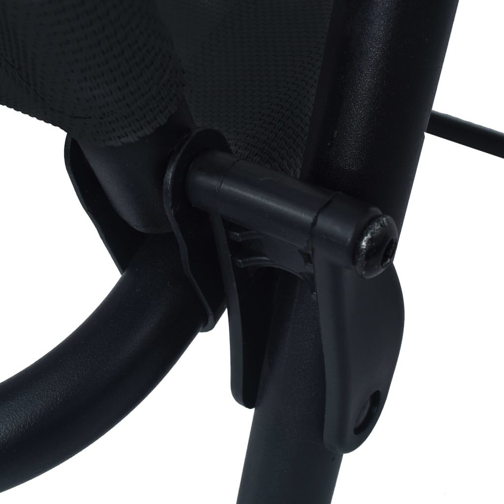 Folding Garden Chairs 2 pcs Texilene Black