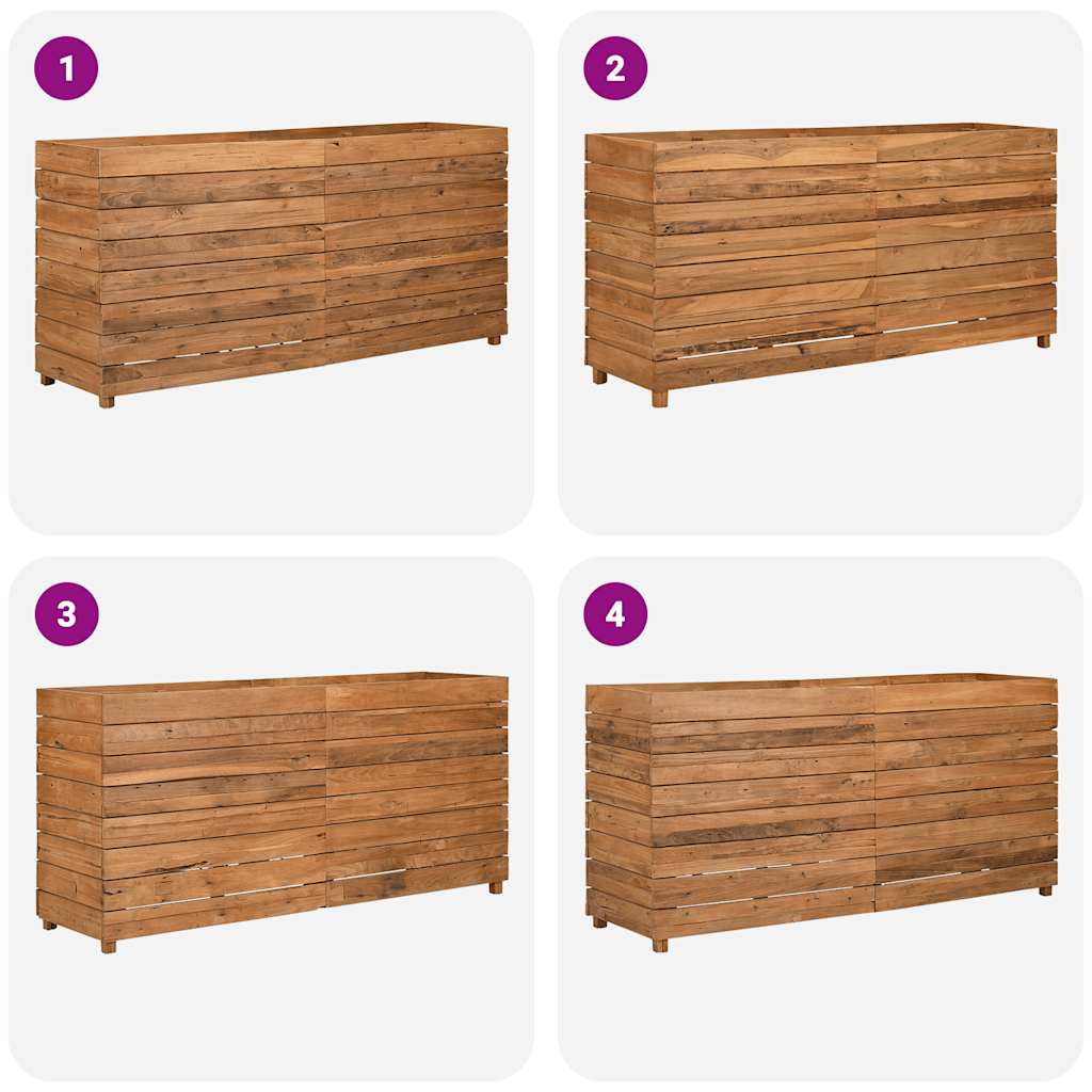 Raised Bed 150x40x72 cm Recycled Teak Wood and Steel