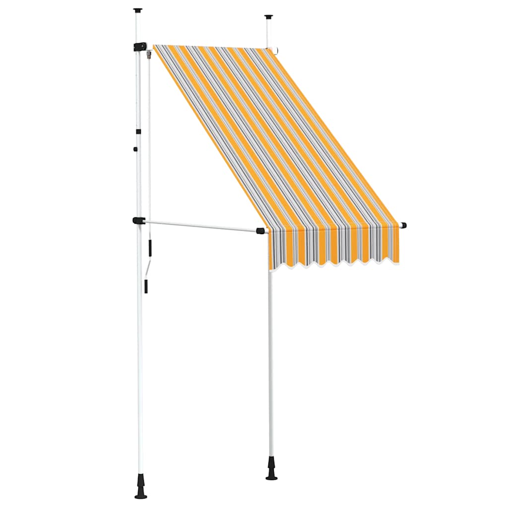 Manual Retractable Awning 100 cm Yellow and Blue Stripes