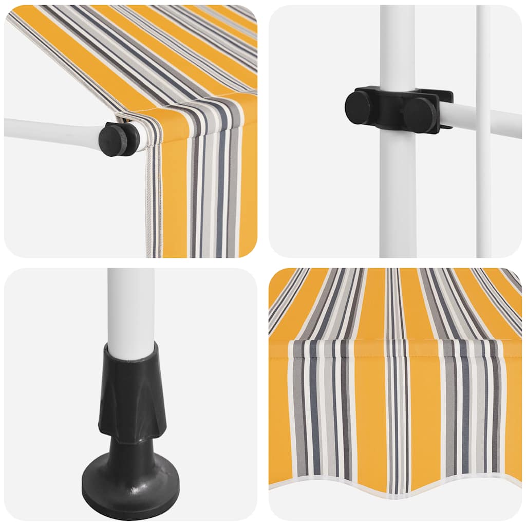 Manual Retractable Awning 100 cm Yellow and Blue Stripes