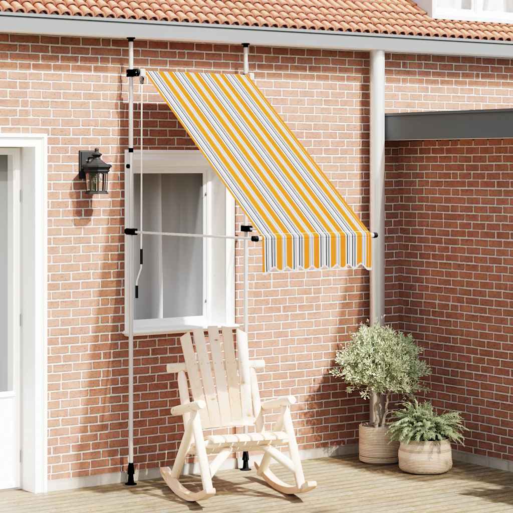 Manual Retractable Awning 100 cm Yellow and Blue Stripes
