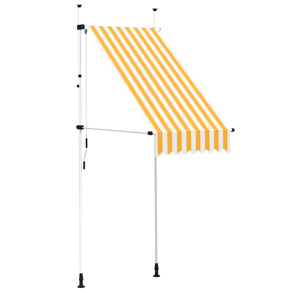 Manual Retractable Awning 100 cm Orange and White Stripes
