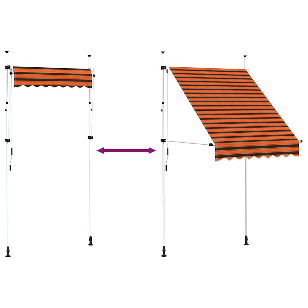 Manual Retractable Awning 150 cm Orange and Brown