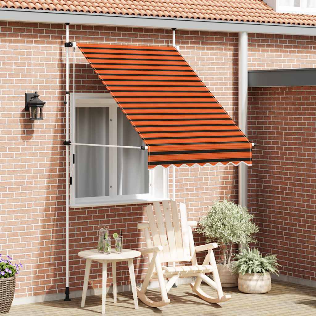 Manual Retractable Awning 150 cm Orange and Brown