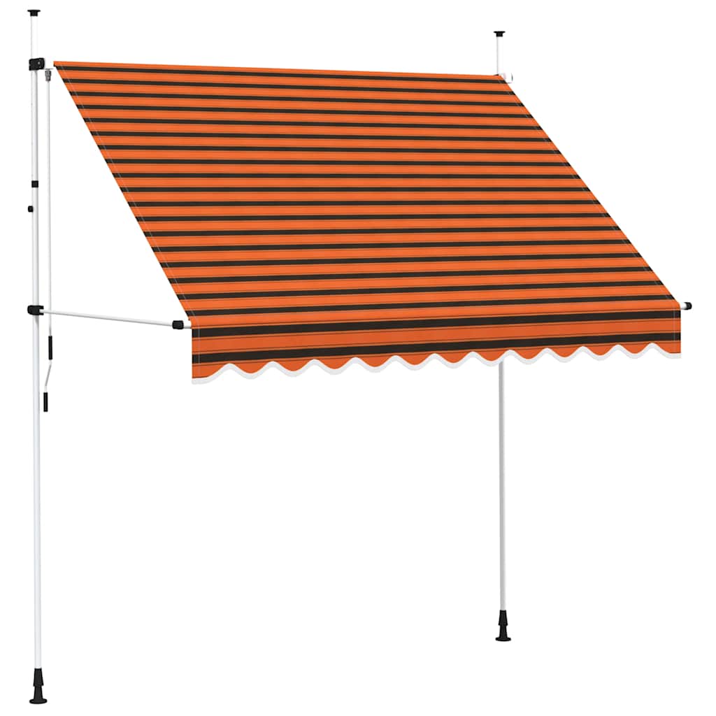 Manual Retractable Awning 250 cm Orange and Brown