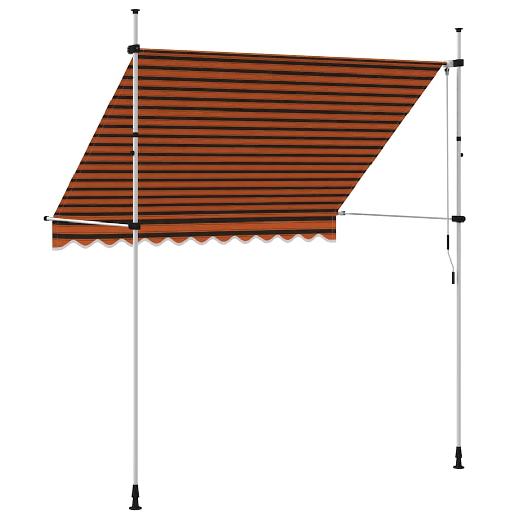 Manual Retractable Awning 250 cm Orange and Brown