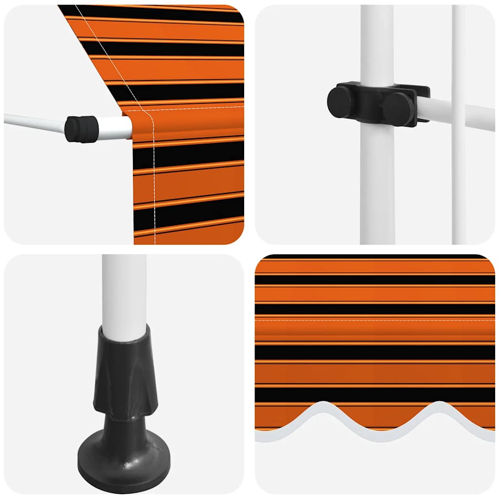 Manual Retractable Awning 250 cm Orange and Brown