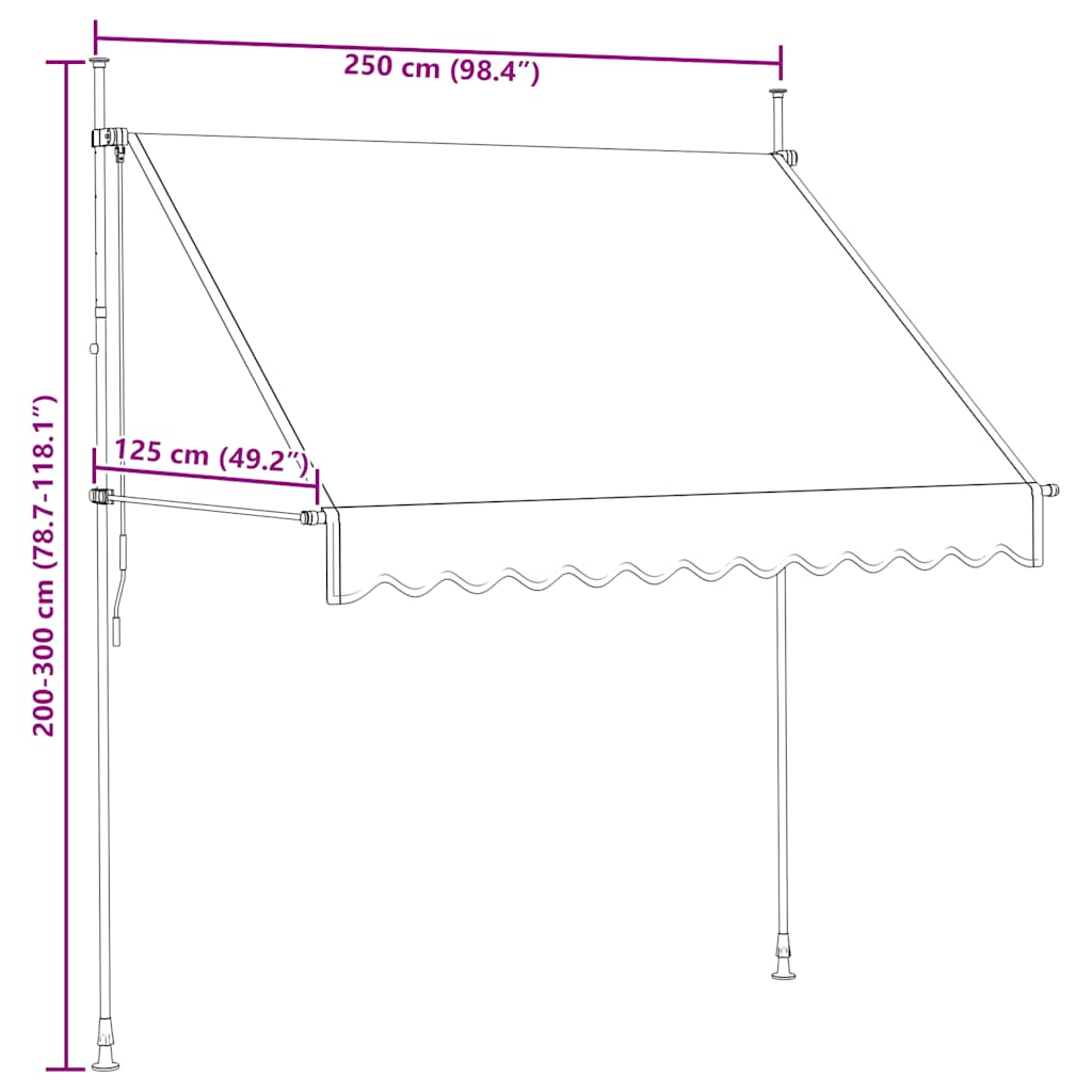 Manual Retractable Awning 250 cm Orange and Brown