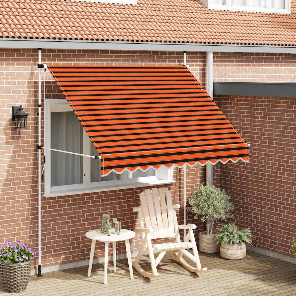 Manual Retractable Awning 250 cm Orange and Brown