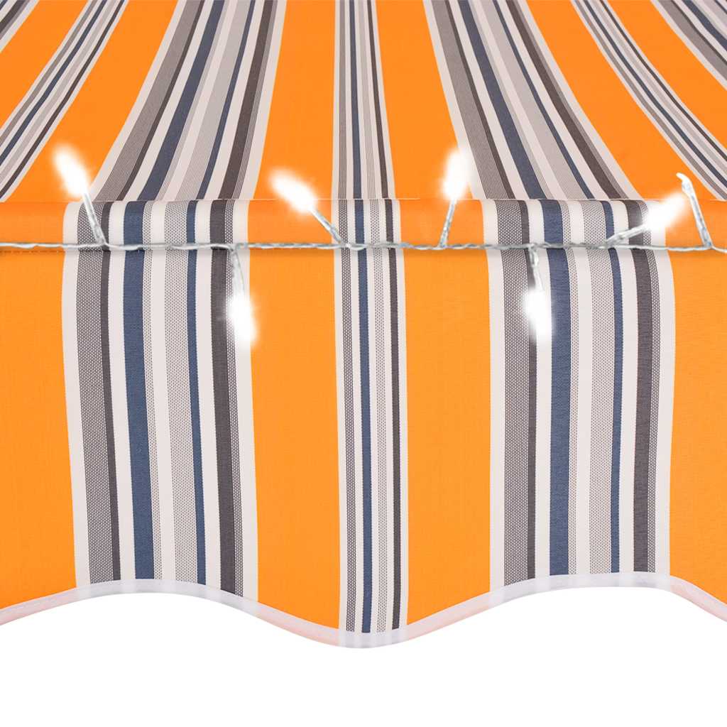 Manual Retractable Awning with LED 350 cm Yellow and Blue