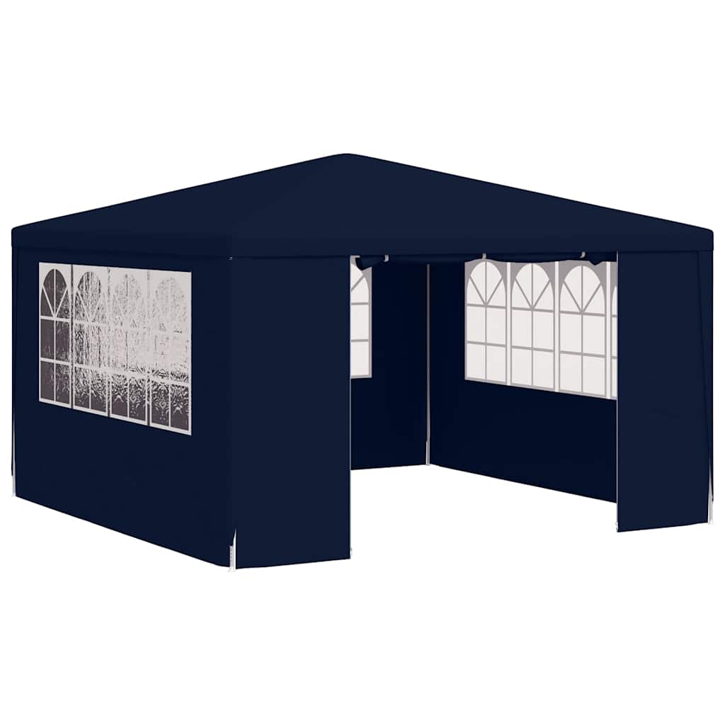 Professional Party Tent with Side Walls 4x4 m Blue 90 g/m?