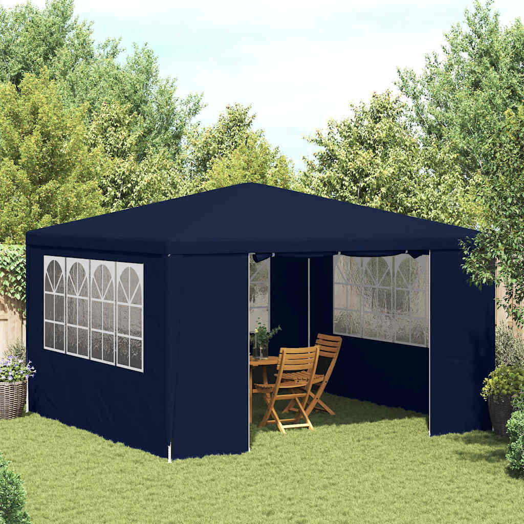 Professional Party Tent with Side Walls 4x4 m Blue 90 g/m?