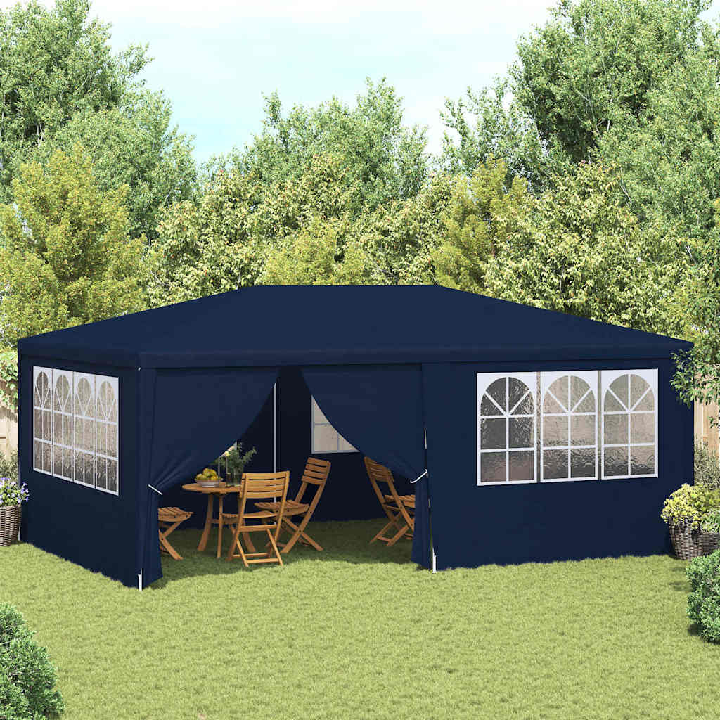 Professional Party Tent with Side Walls 4x6 m Blue 90 g/m?