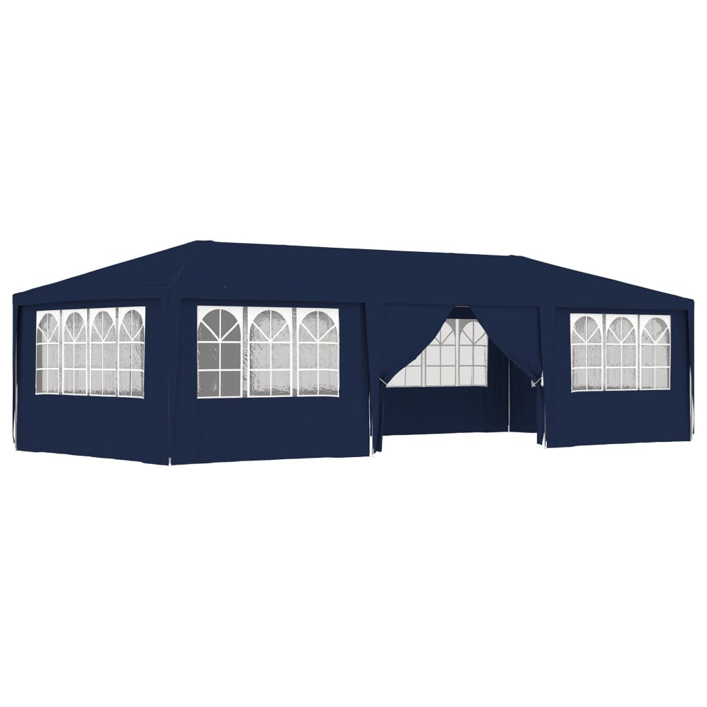 Professional Party Tent with Side Walls 4x9 m Blue 90 g/m?