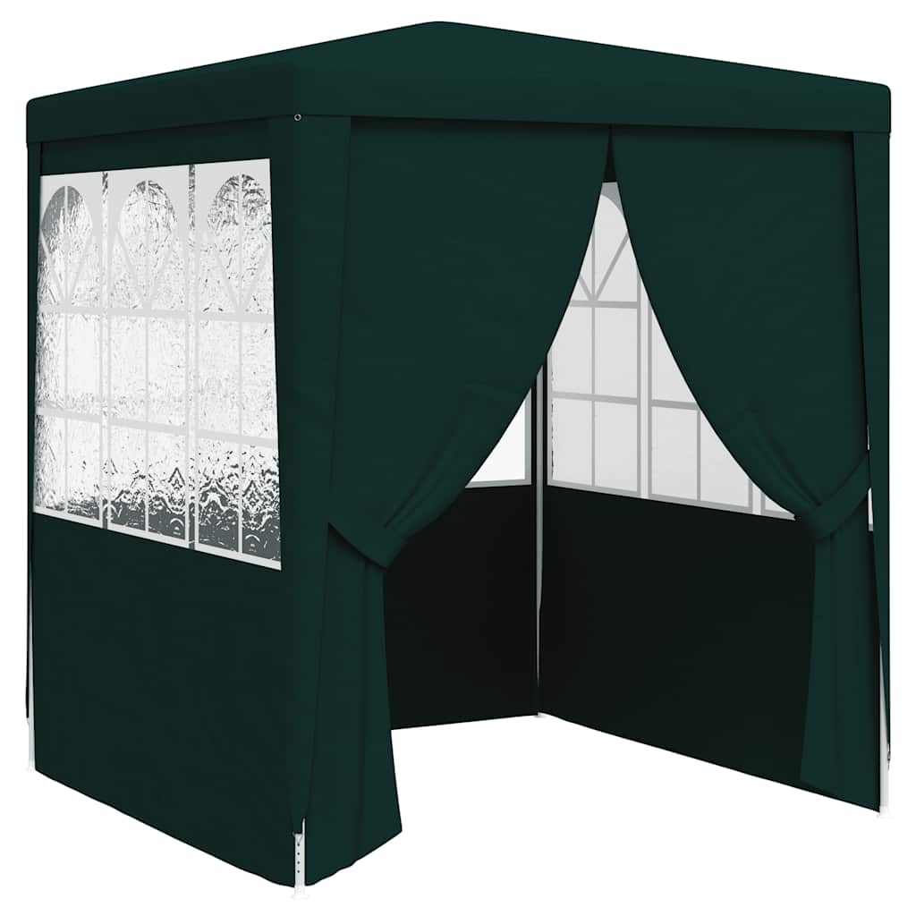 Professional Party Tent with Side Walls 2x2 m Green 90 g/m?