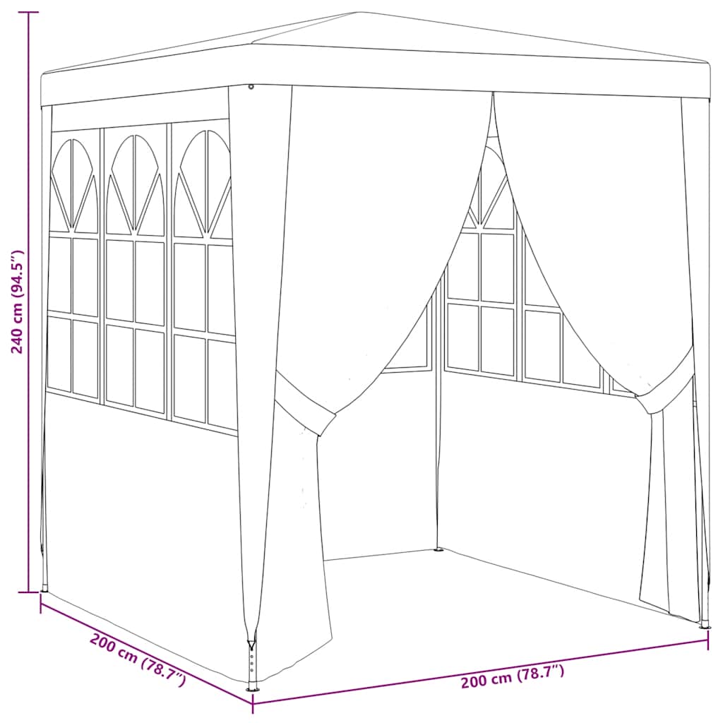 Professional Party Tent with Side Walls 2x2 m Green 90 g/m?