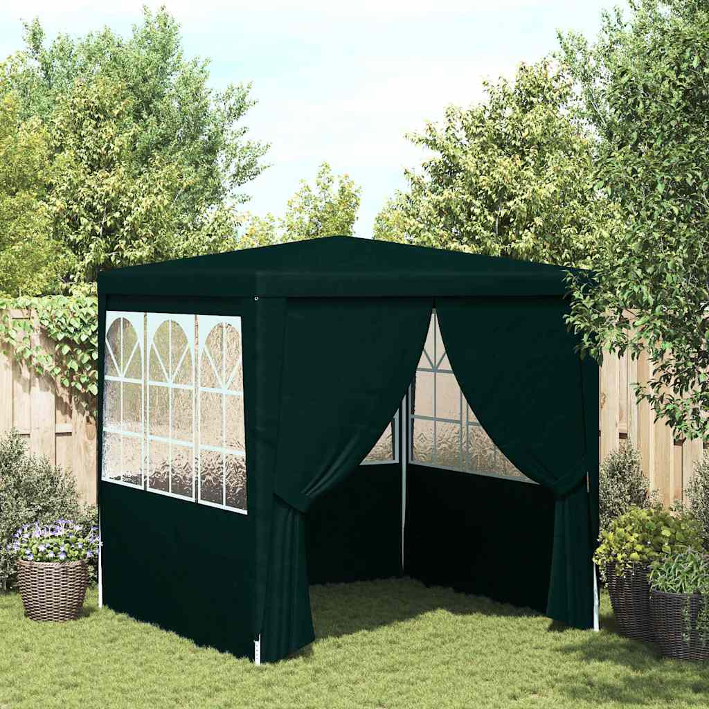 Professional Party Tent with Side Walls 2x2 m Green 90 g/m?