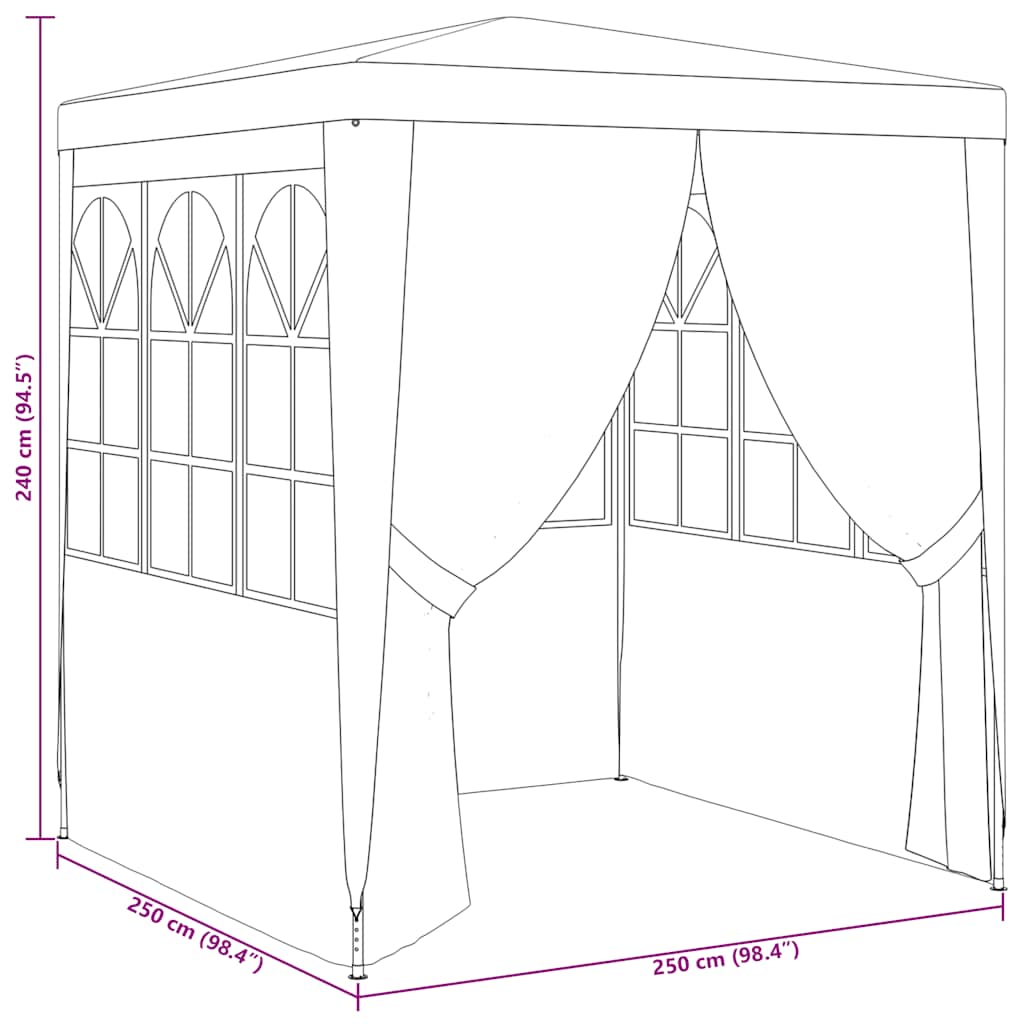 Professional Party Tent Side Walls 2.5x2.5 m Anthracite 90 g/m²