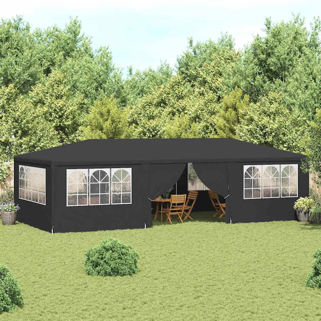 Professional Party Tent with Side Walls 4x9 m Anthracite 90 g/m?