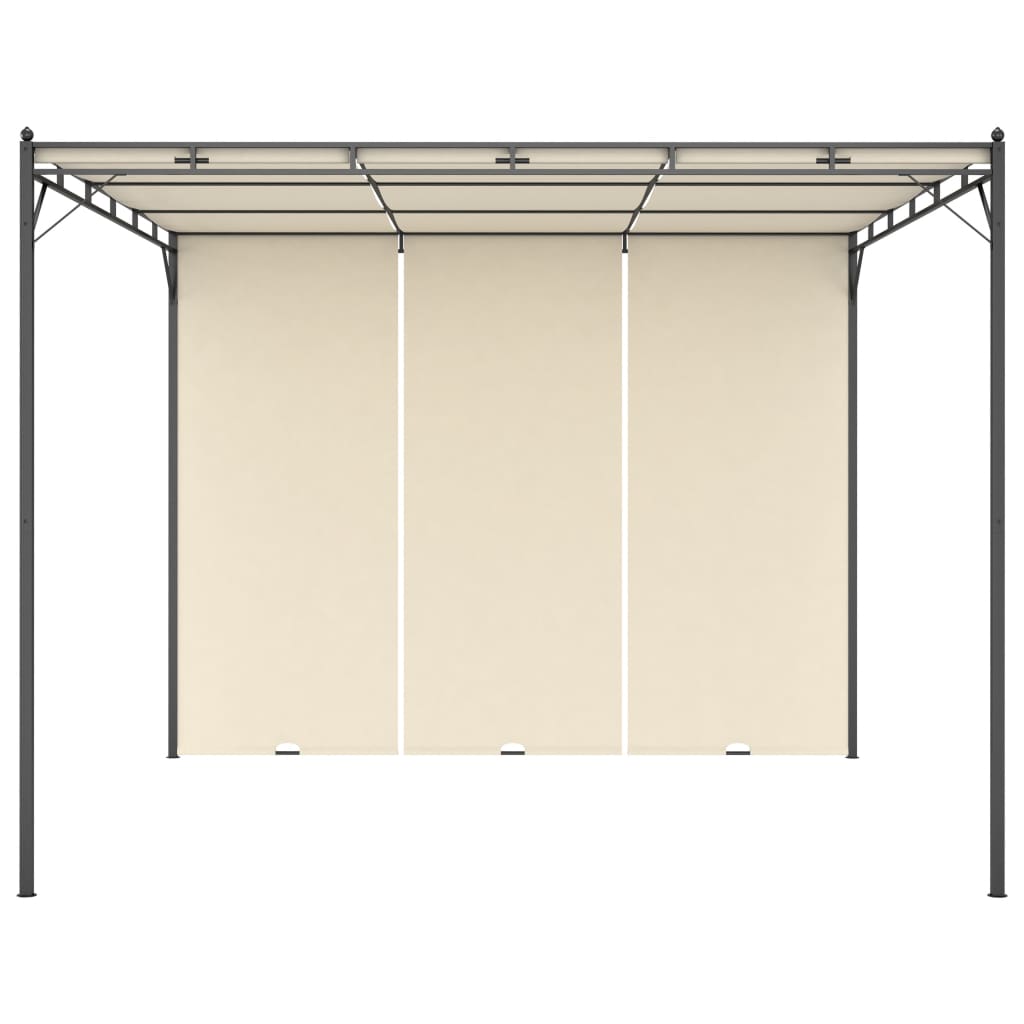 Garden Gazebo with Side Curtain 3x3x2.25m Cream