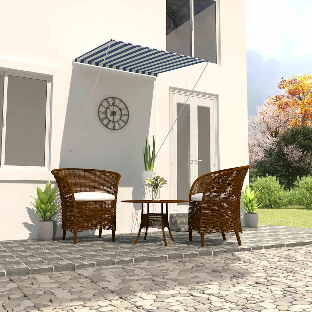 Retractable Awning 100x150 cm Blue and White