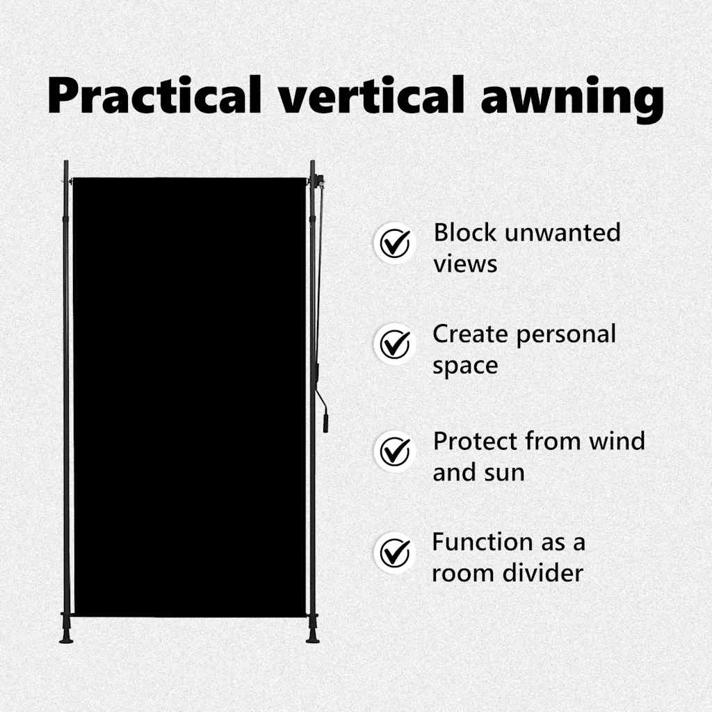 Outdoor Roller Blind 120x270 cm Anthracite